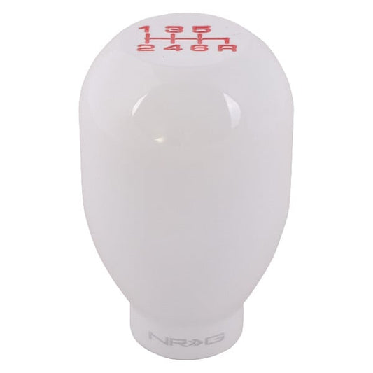 NRG SK-100WH-W(6) 42 mm white weighted Type-R shift knob with red 6-speed pattern