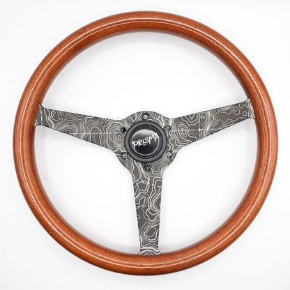 Prisma Vintage Woodgrain 340mm, Topographic spokes, Black horn button