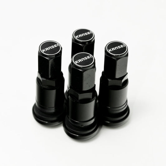 Kansei Premium Branded Black Valve Stems (Set of 4)