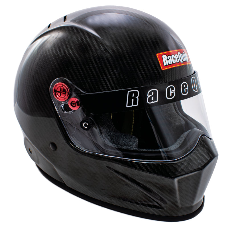 RaceQuip VESTA20 carbon full-face racing helmet, carbon model shown