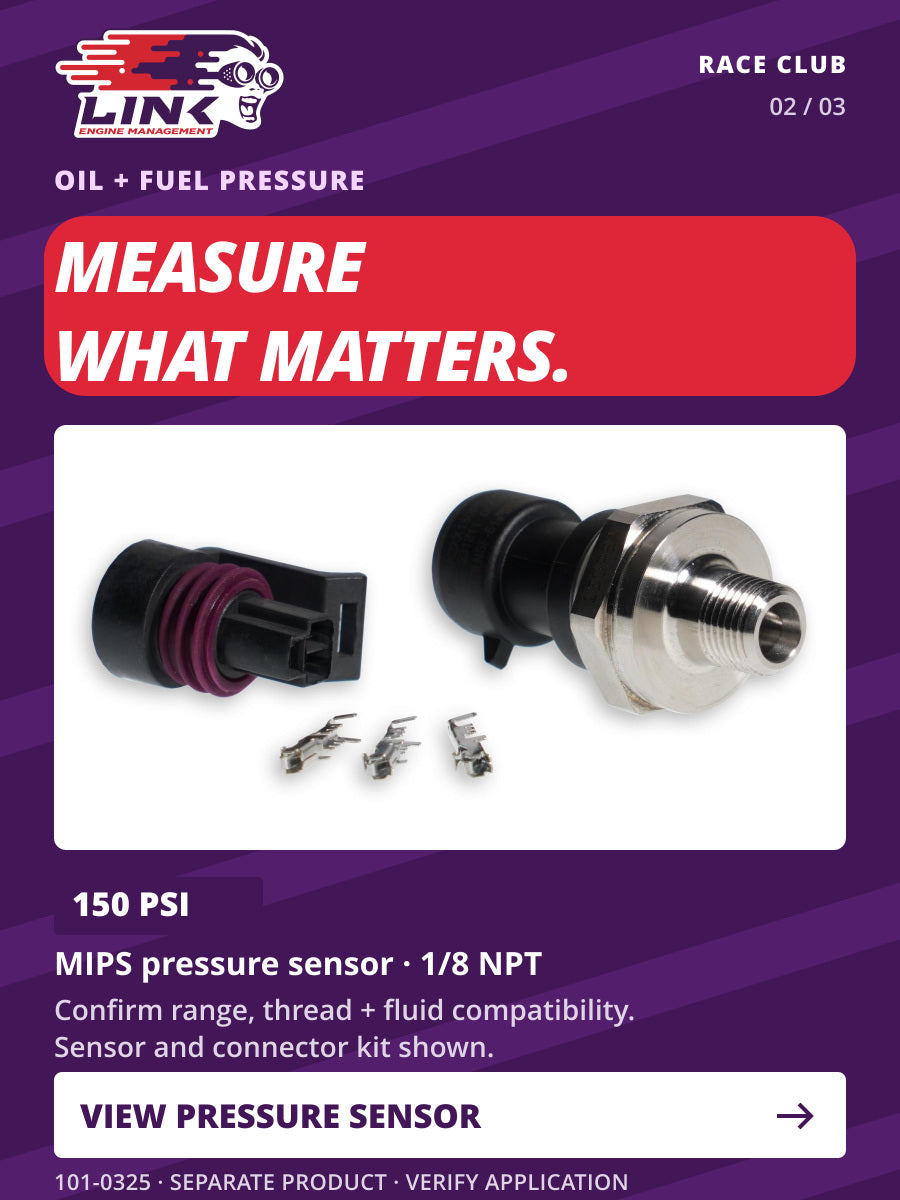 MIPS 150 PSI pressure sensor. Verify application and installation requirements.