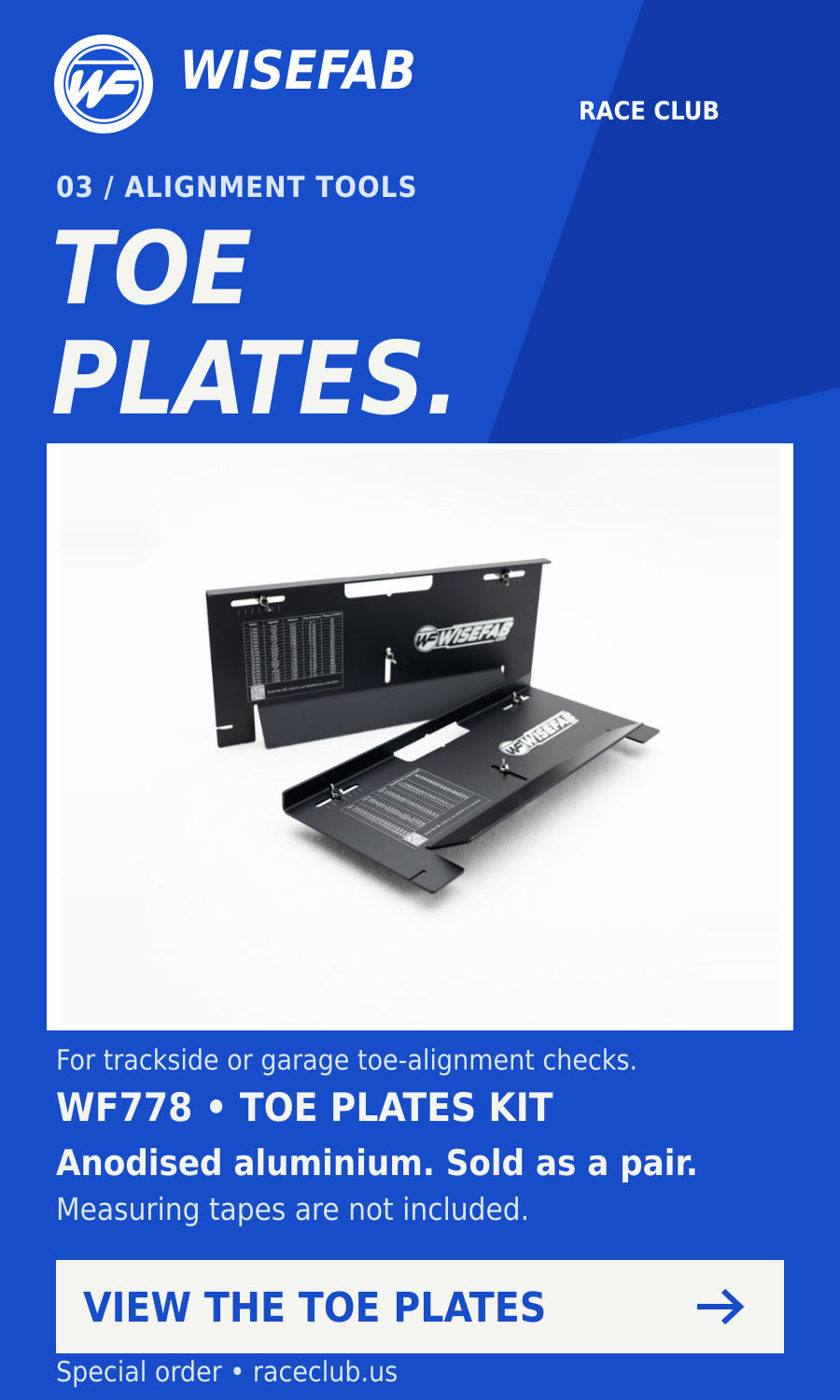 Wisefab Toe Plates Kit. Verify application and installation requirements.