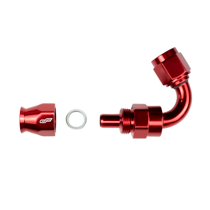 red ptfe 120 degree swivel hose end