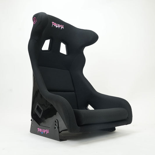NRG FRP SIM Bucket Seat Black Finish w/ Prisma Embroidery - Large