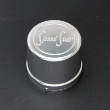 SSR PARTS073 MK-I 72 mm center cap with silver cylindrical body and cursive Speed Star face