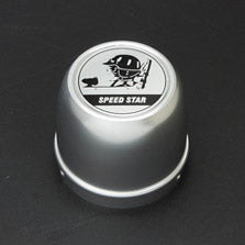SSR PARTS080 MK-II 68.3 mm center cap with tapered silver body and black Speed Star emblem