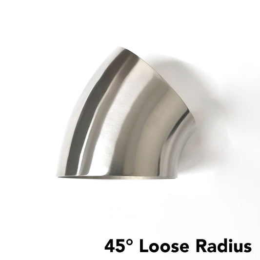 Ticon Industries titanium 45 degree loose radius elbow