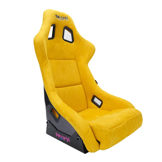 NRG FRP Bucket Seat Prisma Edition Yellow Microfiber w/ Mix-Color Pearlized Back - Medium